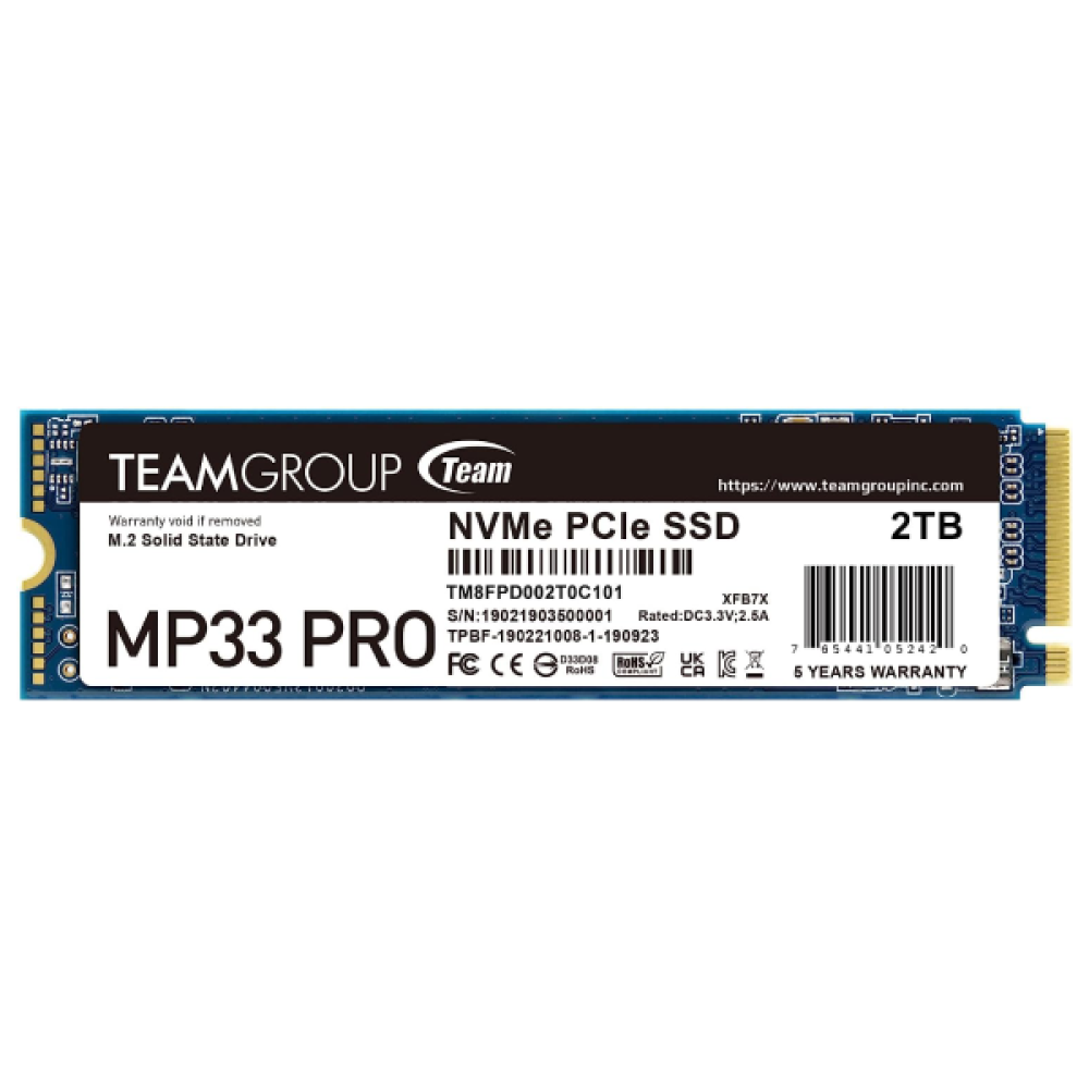ذاكرة تخزين TEAMGROUP MP33 PRO 2TB SLC Cache 3D NAND TLC NVMe