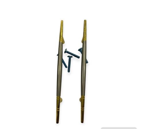 مسكه يد فضي اطراف ذهبي14.5سم*22مل