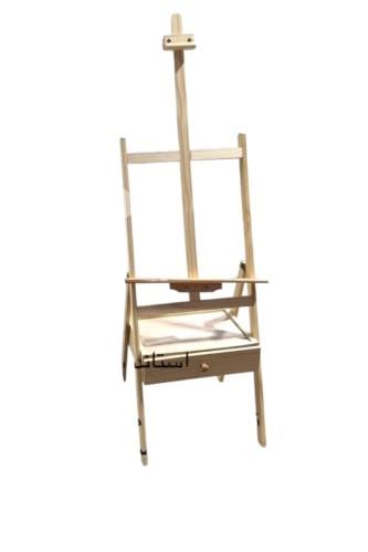 استاند رسم خشب مع درج لحفظ الفرش والالوان. طول ١٥٠ سم