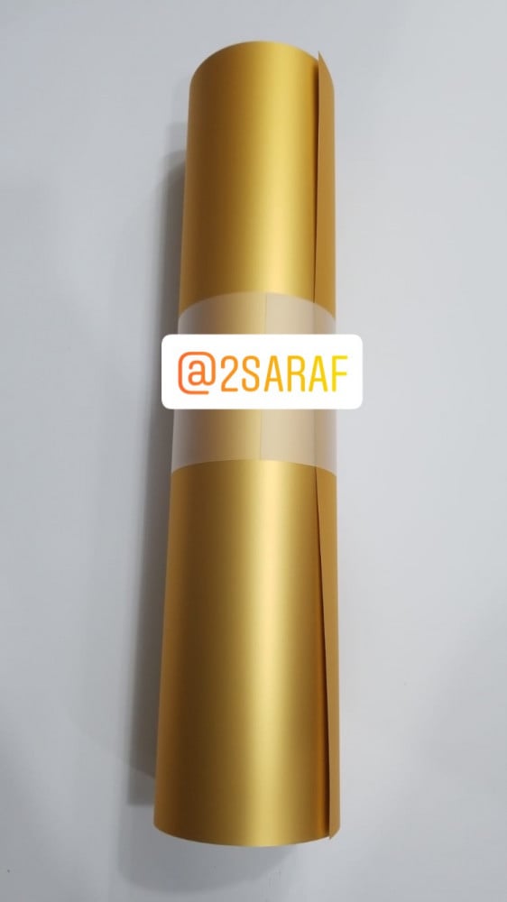 فينيل حراري اقمشه صناعه كوريه العرض100cmx50cmالطول اللون ذهبي لماع
