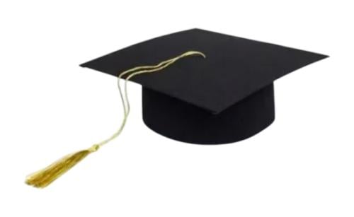 قبعه تخرج اسود مع دنداش ذهبي عدد  1حبه