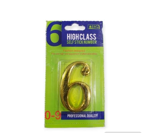 ارقام  لاصقة  بلاستيك مقوى لون ذهبيى