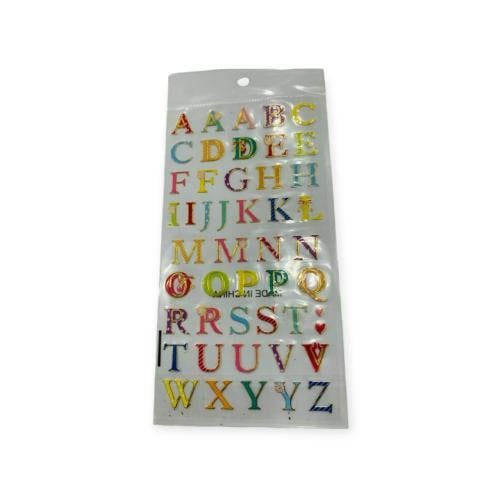 احرف انجليزي ملونه لاصقه كرت شفاف