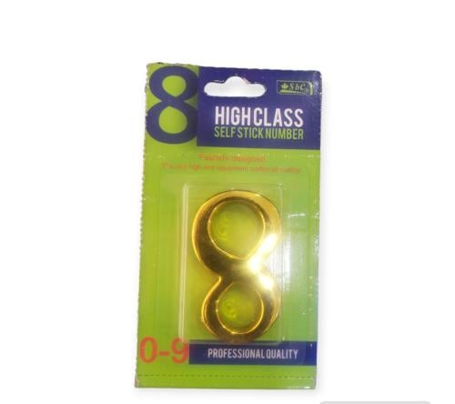 ارقام  لاصقة  بلاستيك مقوى لون ذهبيى