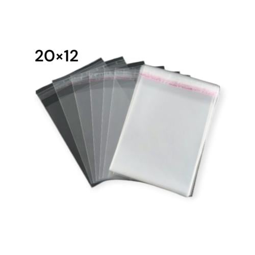 اكياس شفافه لاصقه وطني تزن500 جرام مقاس 12*20