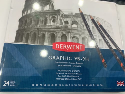 اقلام رسم درجات ناعمه علبه حديد12 درجه