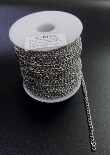 سلسال فضي 30يارد رقم 100  مقاس0.8     17-1