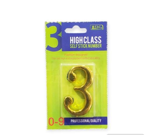 ارقام  لاصقة  بلاستيك مقوى لون ذهبيى