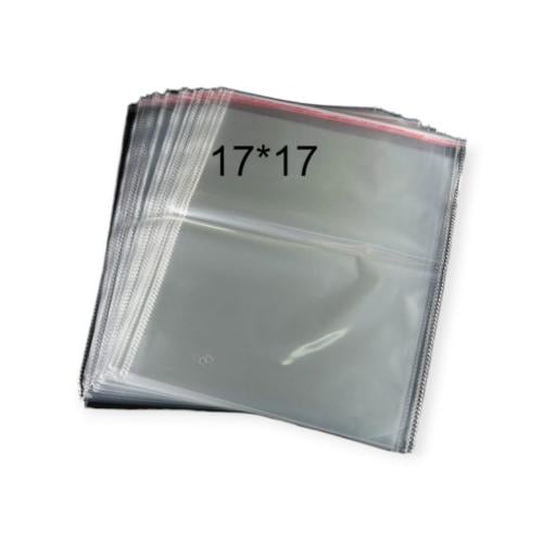 اكياس شفافه لاصقه وطني تزن500 جرام مقاس 17*17