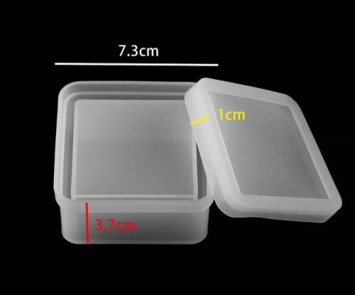 قالب سلكون علبه حفظ مع غطاء شكل مربع