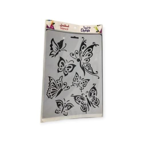 استانسل مفرغ فراشات A4