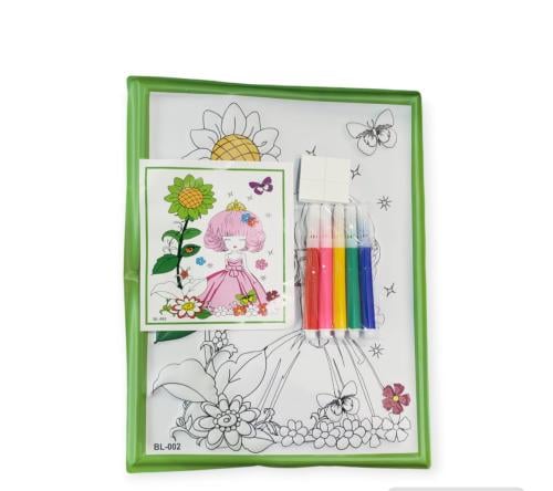 طقم تلوين مع الوان درزن