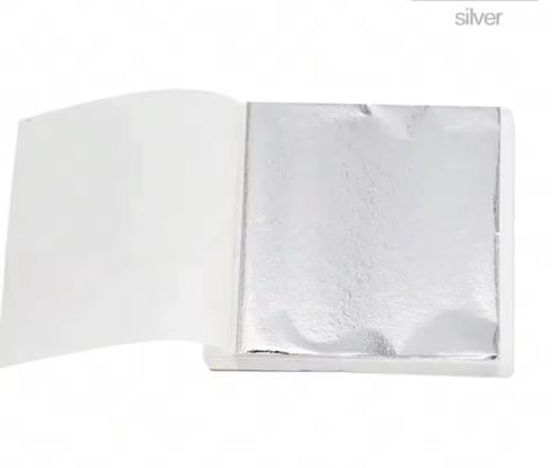 ورق ذهب شرئح ١٤x١٤سم.  فضي