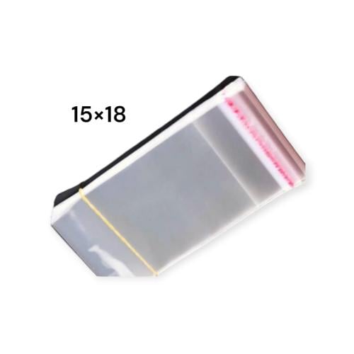 اكياس شفافه لاصقه وطني تزن500 جرام مقاس 15*18