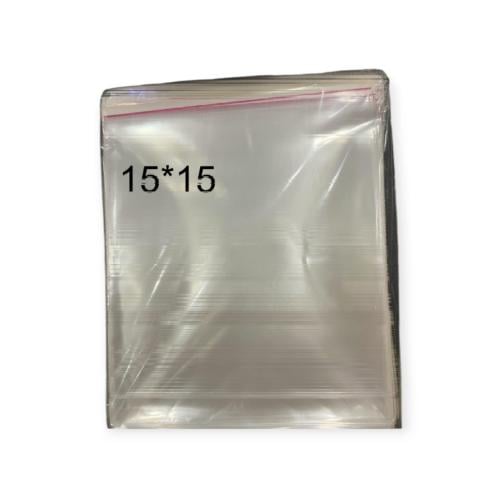 اكياس شفافه لاصقه  وطني تزن 500جرام مقاس15*15