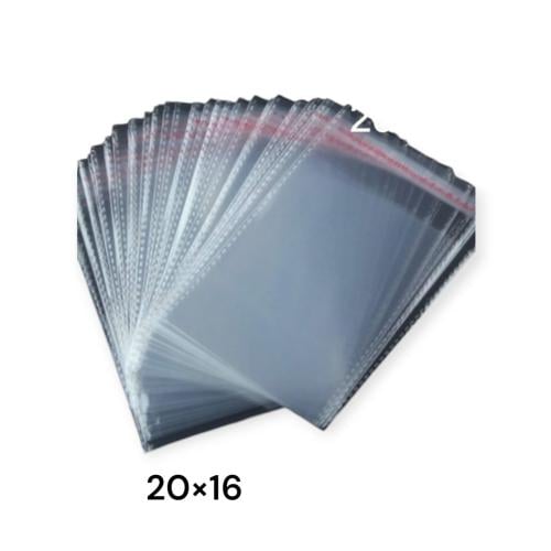 اكياس شفافه لاصقه وطني تزن500 جرام مقاس 20*16