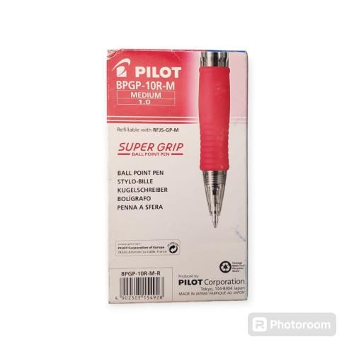 قلم حبر جاف بايلت سوبر جربMلون احمر (علبة)