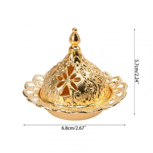 صحن مبخره مع غطاء ذهبي