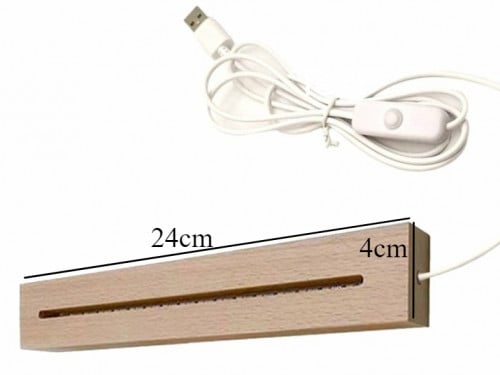 قاعده خشبيه 24سم مع اضائه لد 180 W خط 220V