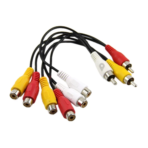 كيبل RCA ذكر تحويلة الى RCA انثى دبل