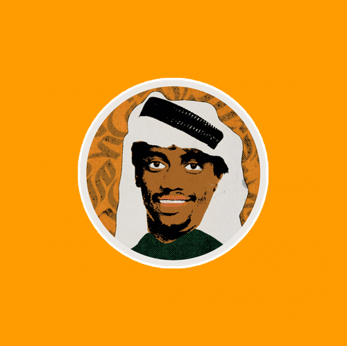 ستيكر الفنان عبد الله سالم تصميم أنيق وألوان راقية ومتناسقة