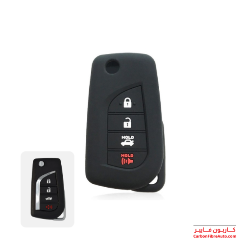 جراب ريموت كامري 2018-2024 مفتاح 4 زر ربل اسود
