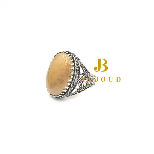 خاتم فضة عيار 925 عقيق يمني T1285