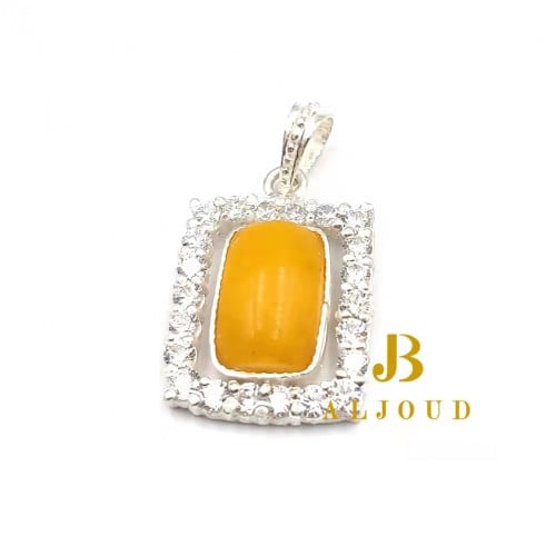 تعليقه كهرمان بولندي فضة 925 مرصع زاركون T10