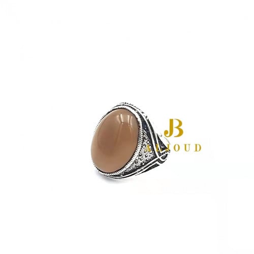 خاتم فضة عيار 925 عقيق يمني T1202