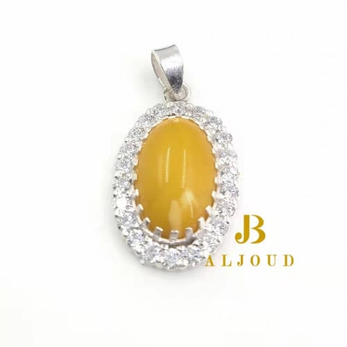 تعليقه كهرمان بولندي فضة 925 مرصع زاركون 101