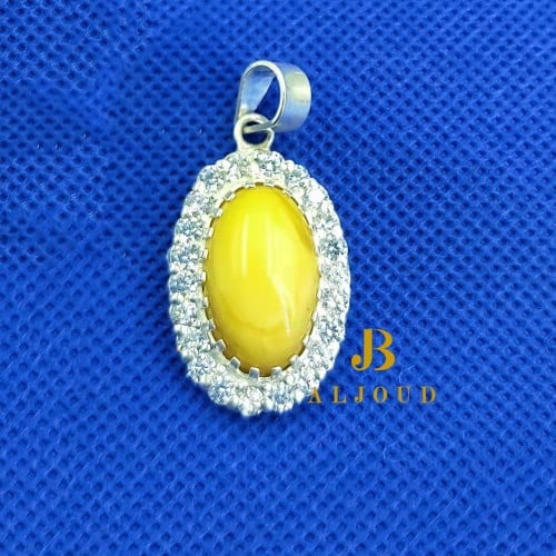 تعليقه كهرمان بولندي فضة 925 مرصع زاركون t30