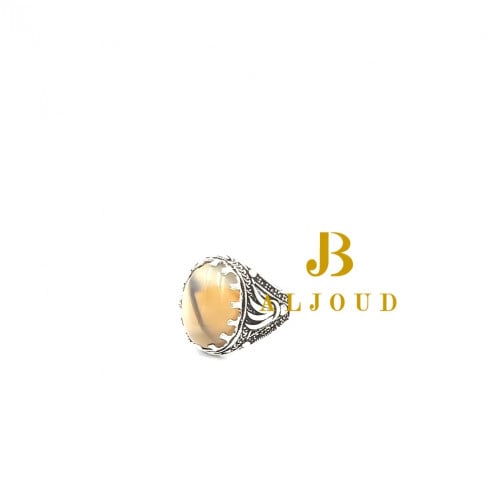 خاتم فضة عيار 925 عقيق يمنيT902