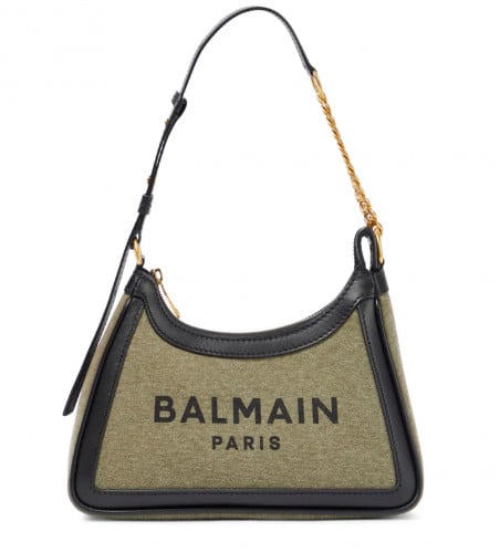Logo canvas shoulder bag BALMAIN
