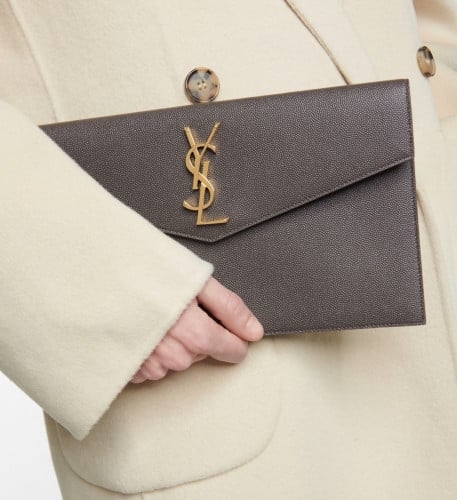 SAINT LAURENT Uptown leather clutch