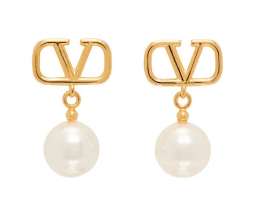 VALENTINO GARAVANI Gold VLogo Earrings
