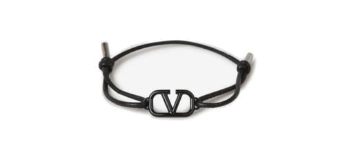 VALENTINO GARAVANI Burgundy Cord VLogo Bracelet