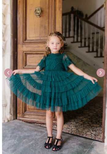 Mini Whimsical Dress In Emerald