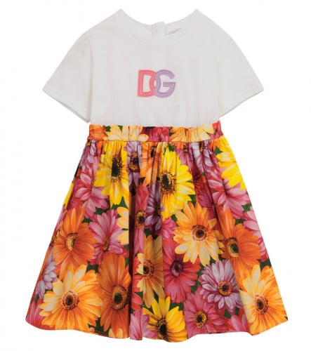 DOLCE & GABBANA KIDS Cotton jersey and poplin dress