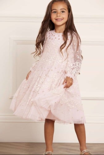Rose Bluebell Ruffle Kids Dress