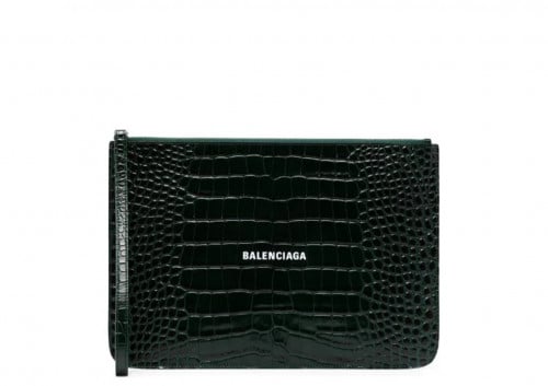 Balenciaga crocodile-effect clutch bag