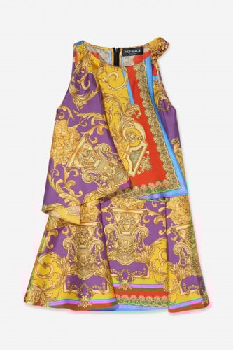 VERSACE Girls Silk Barocco Goddess Dress