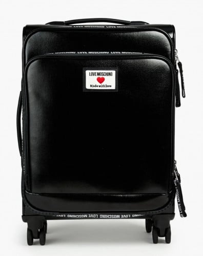 LOVE MOSCHINO Printed canvas suitcase