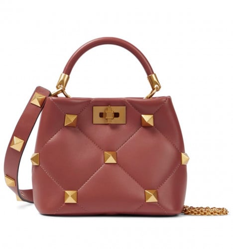 VALENTINO GARAVANI Roman Stud The Handle Small leather tote