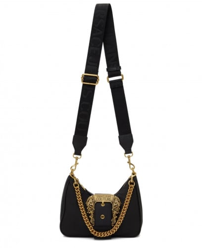 VERSACE JEANS COUTURE Black Nylon Buckle Bag