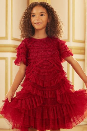VALENTINE RUFFLE KIDS DRESS