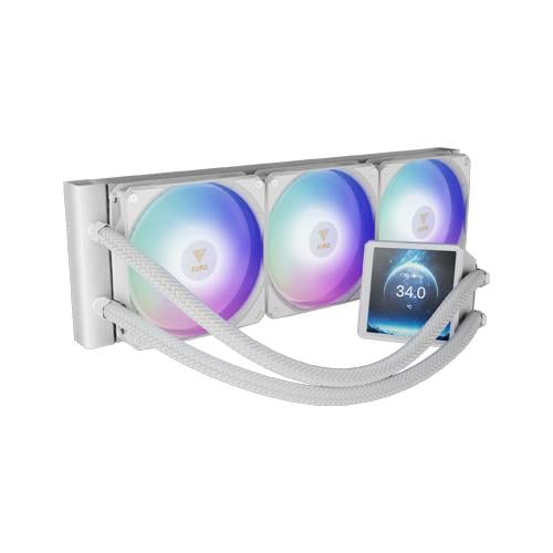 مبرد مائي 3 مراواح ابيض AURA GL360 LCD من شركة Gam...
