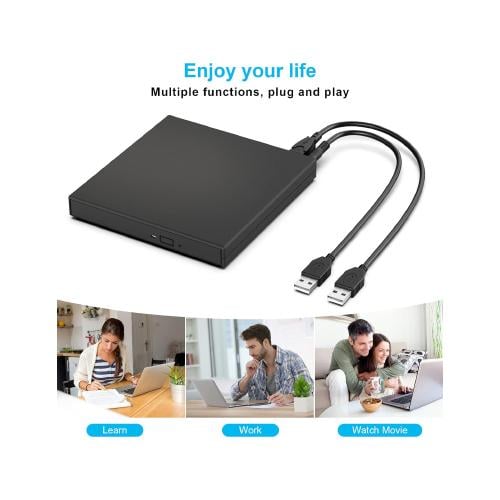 محرك اقراص دي في دي خارجي USB 2.0 رفيع ومحمول