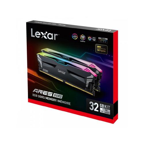 メモリー Lexar ARES RGB DDR5 32GB 7200MHz Lexar ARES RGB 32GB (2x16GB) DDR5 RAM 7200MHz CL34 - منتوج