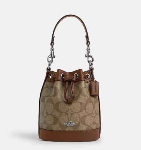 Mini Bucket Bag In Signature Canvas