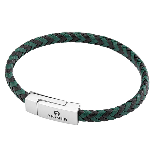 آغنر - اسوارة رجالي مجدولة - AIGNER BRACELET - أخض...
